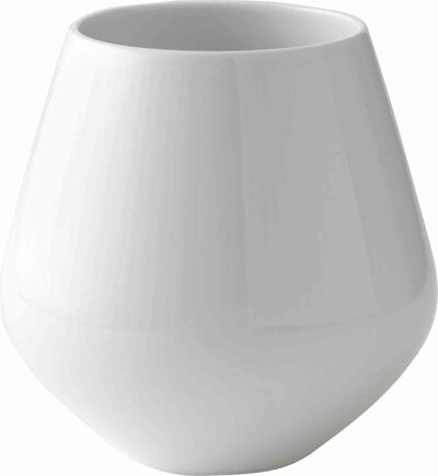 Hvid Riflet 15 cm. vase - medium