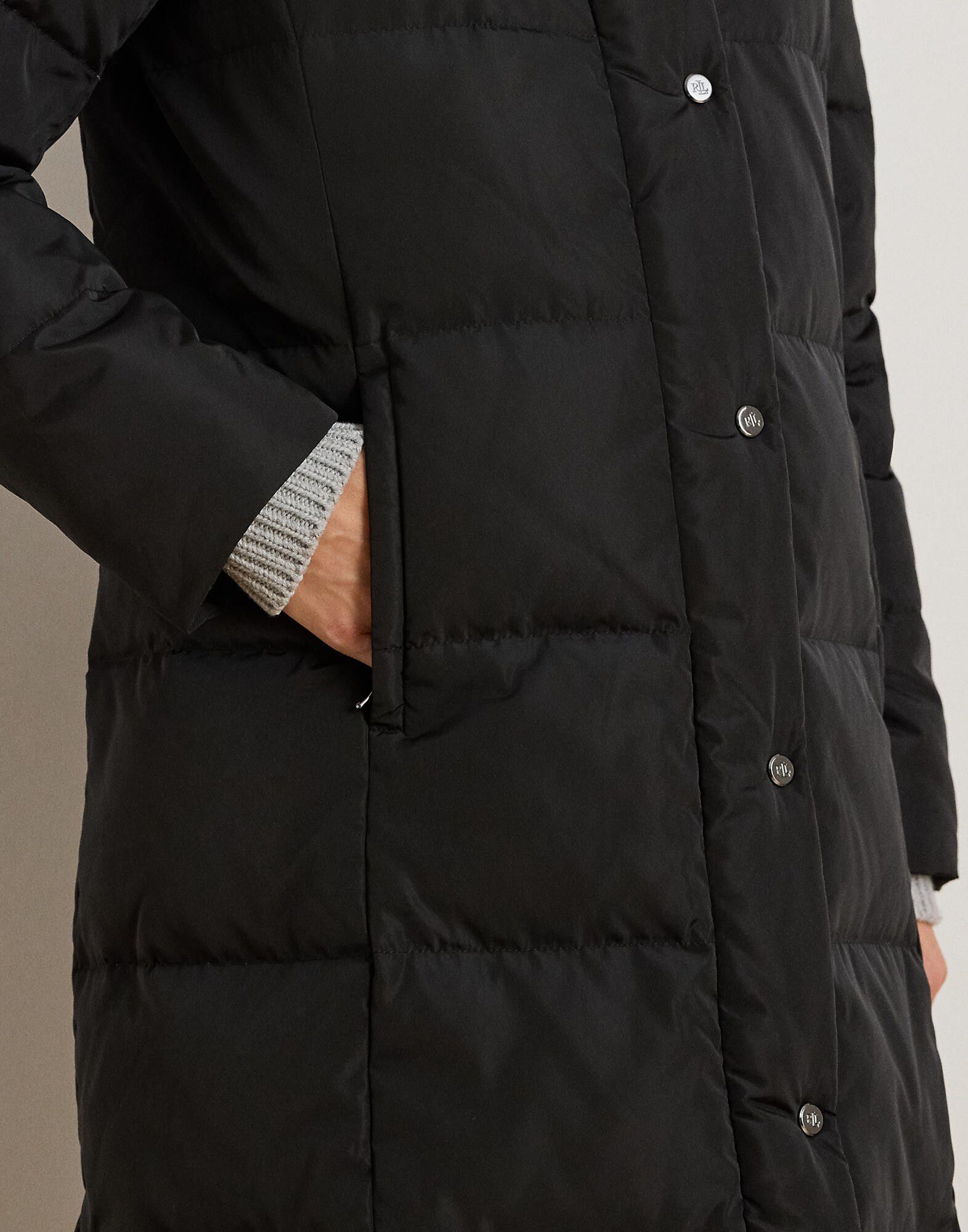Hooded Channel-Quilted Down Puffer Coat