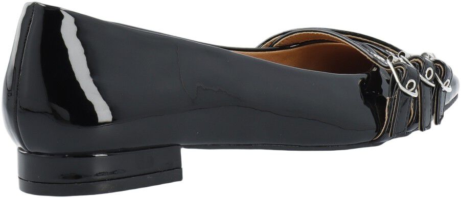 BIABARI Pointy Flat Buckle Faux Leather