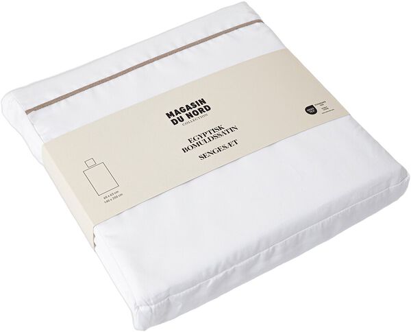 Egyptisk sengesæt 140x220 White/Beige