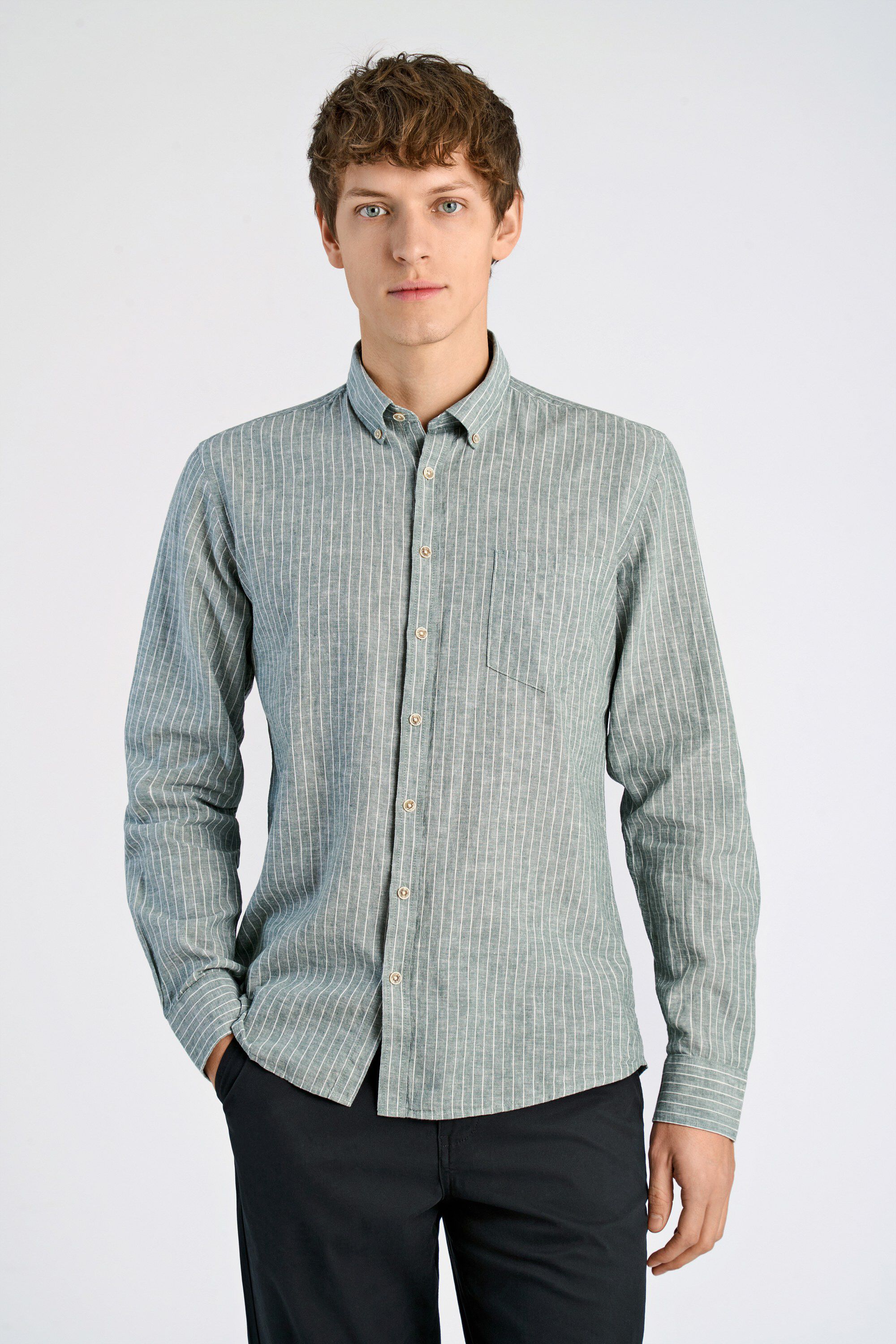Cotton/linen shirt L/S