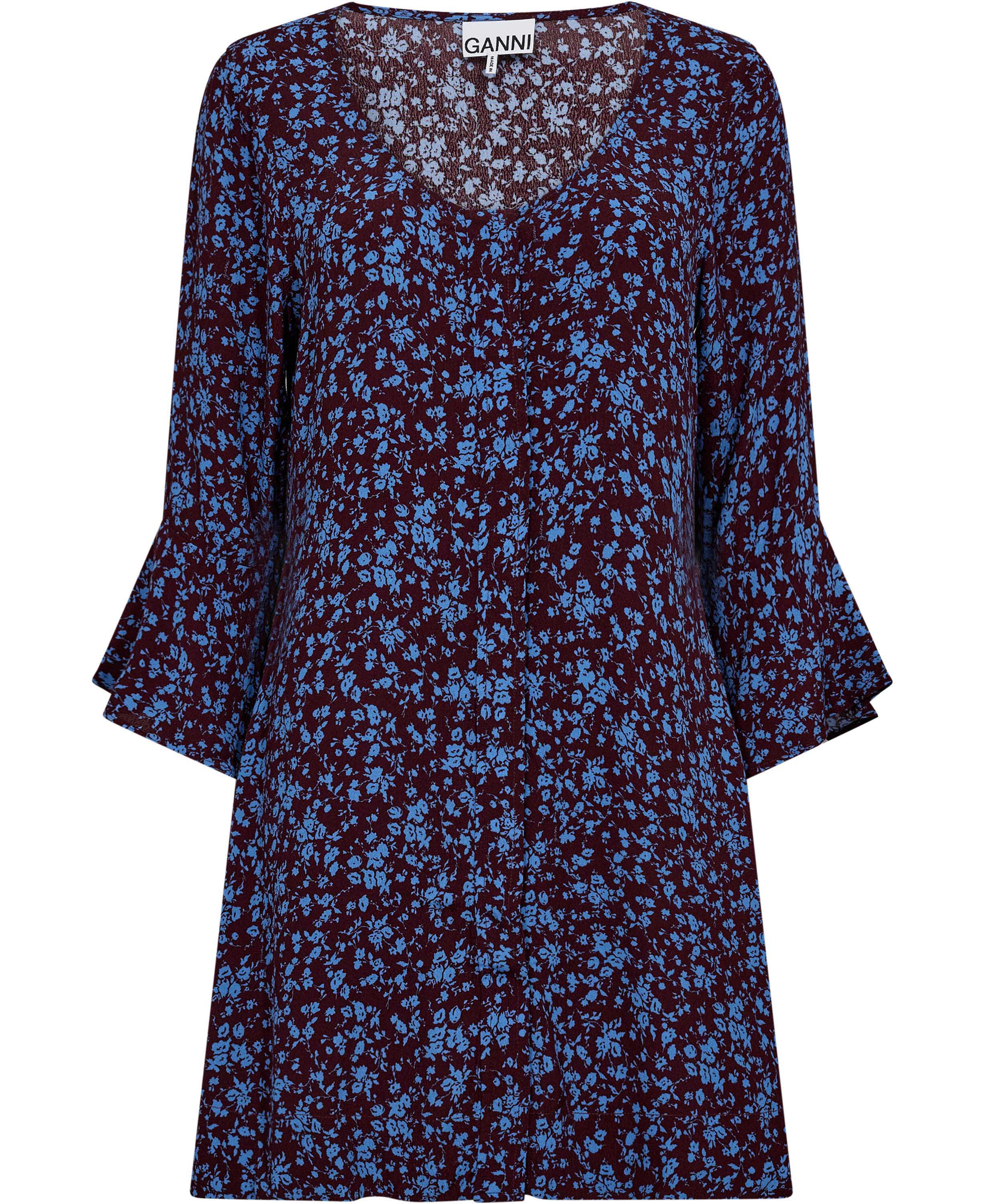 Printed Crepe U-neck Mini Dress