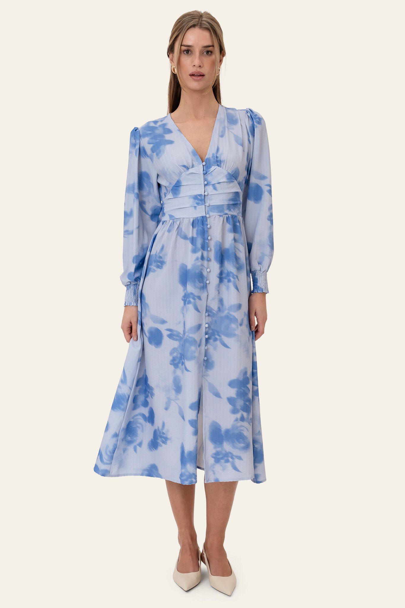 AdelIC Long Dress - Abstract Blue F