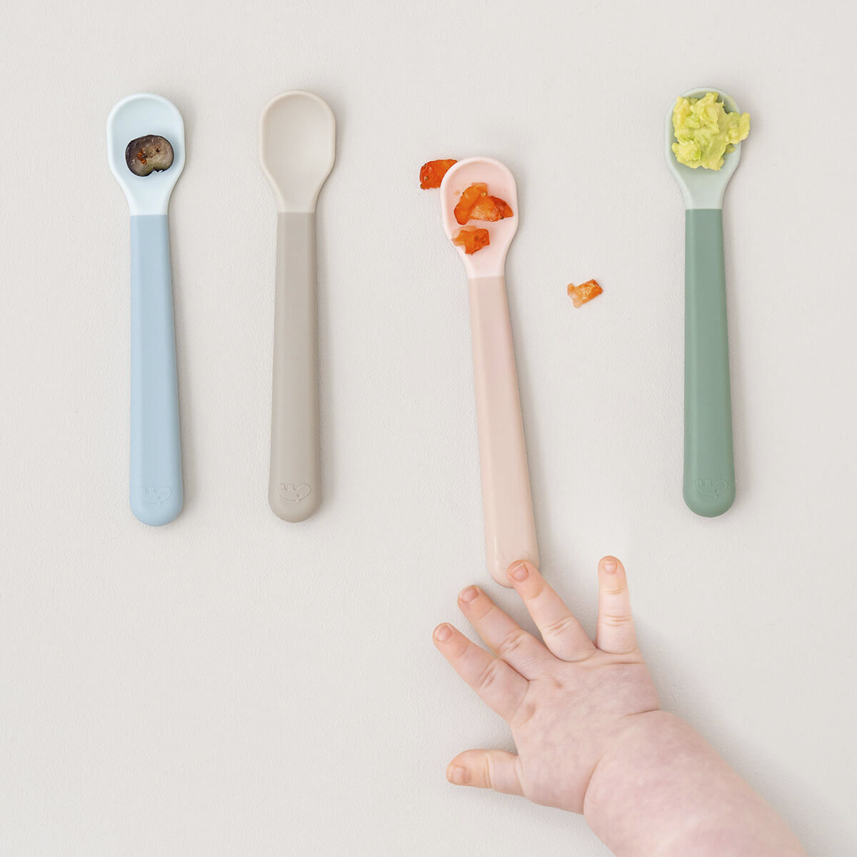 Foodie easy-grip babyske 3-pak Gr&oslash;n