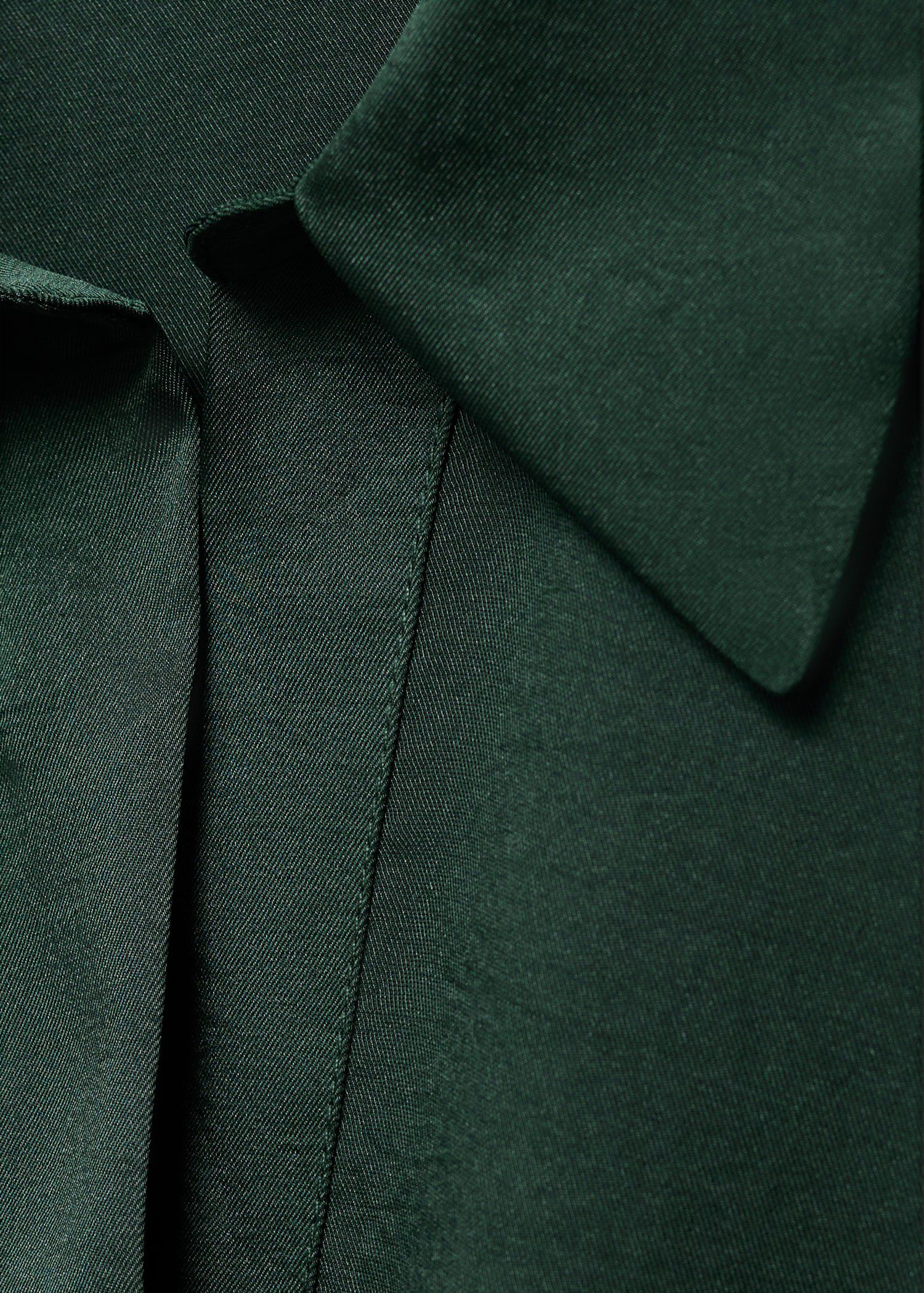 Cross-over satin blouse