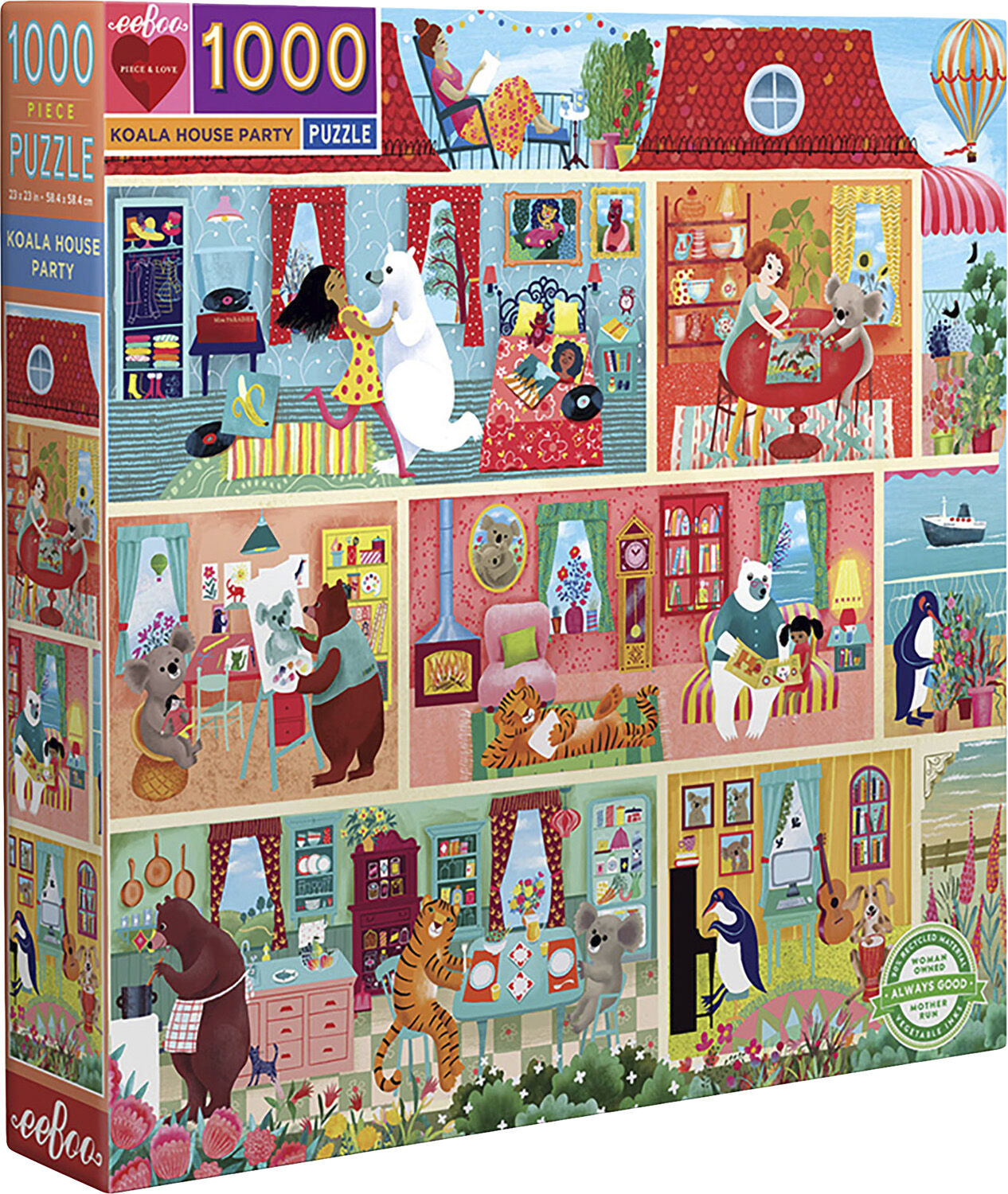 eeBoo - Puslespil 1000 brk - Koala House Party