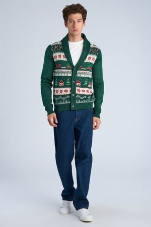 Xmas shawl collar cardigan