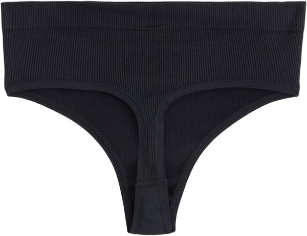 Ribbet g-streng uden sømme med høj talje