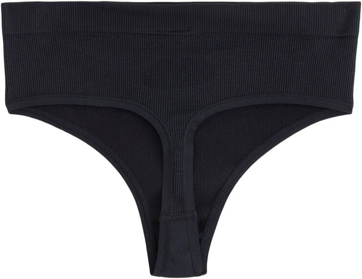 Ribbet g-streng uden sømme med høj talje