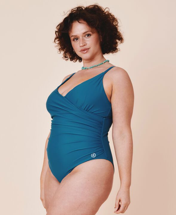 Medewi draperet badedragt - Cartel Blue