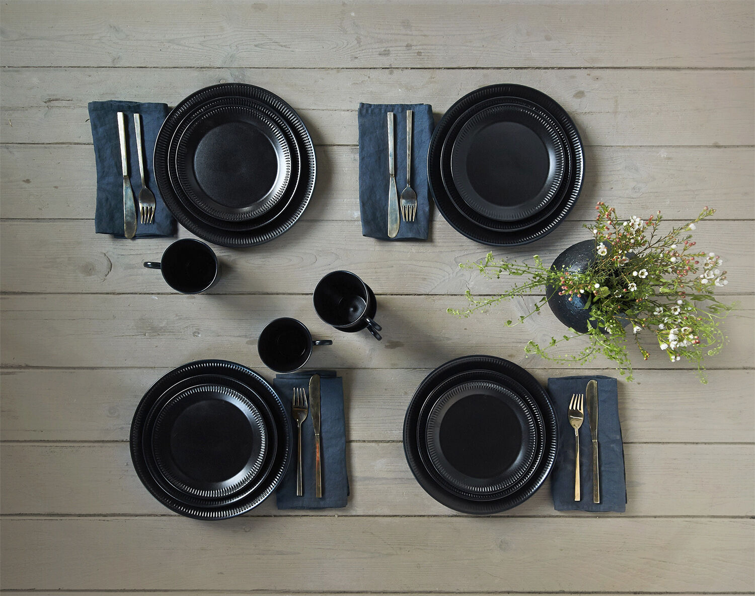 Knabstrup, tallerken, sort, &Oslash;22 cm