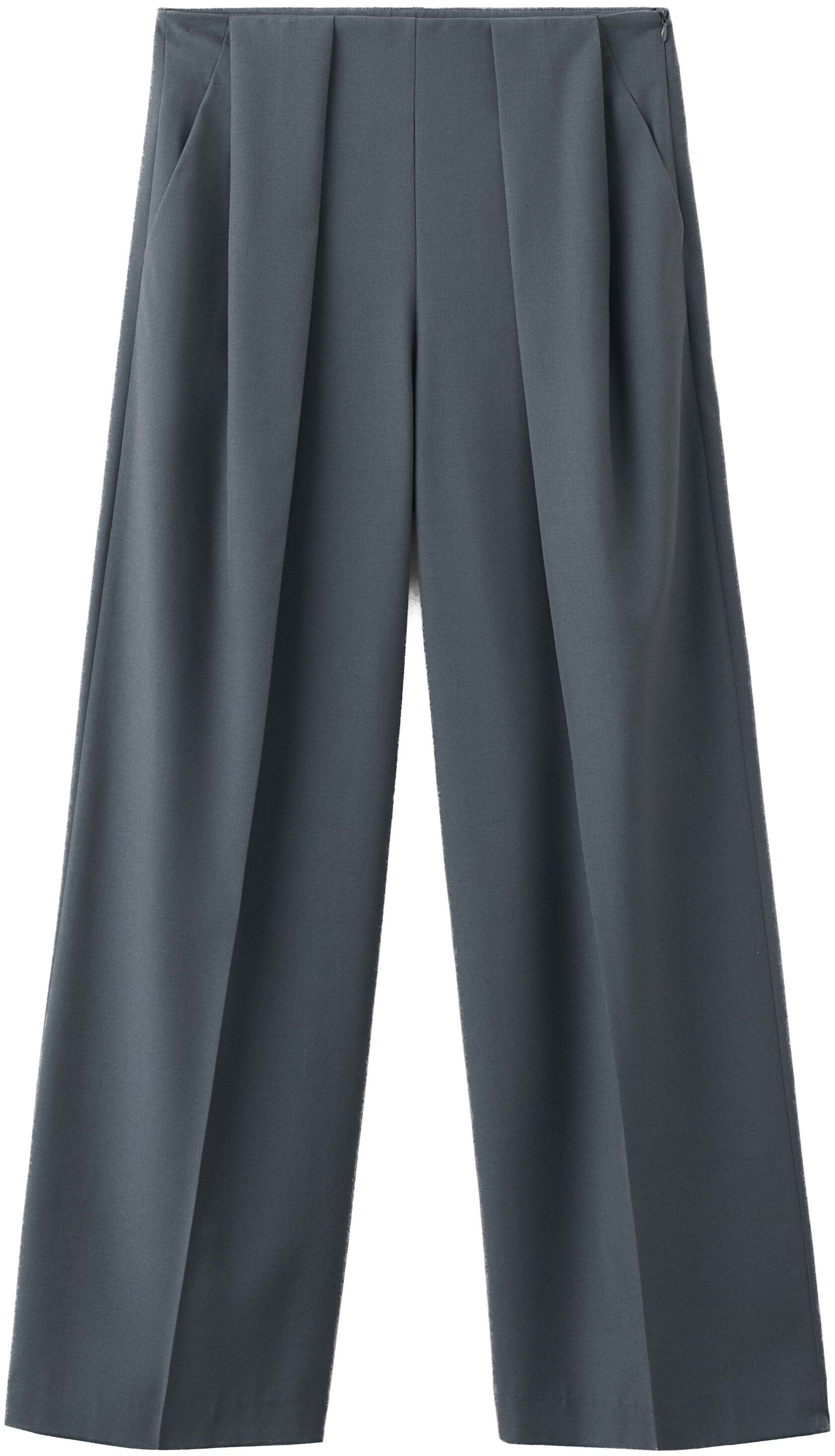 Straight-fit pleated trousers