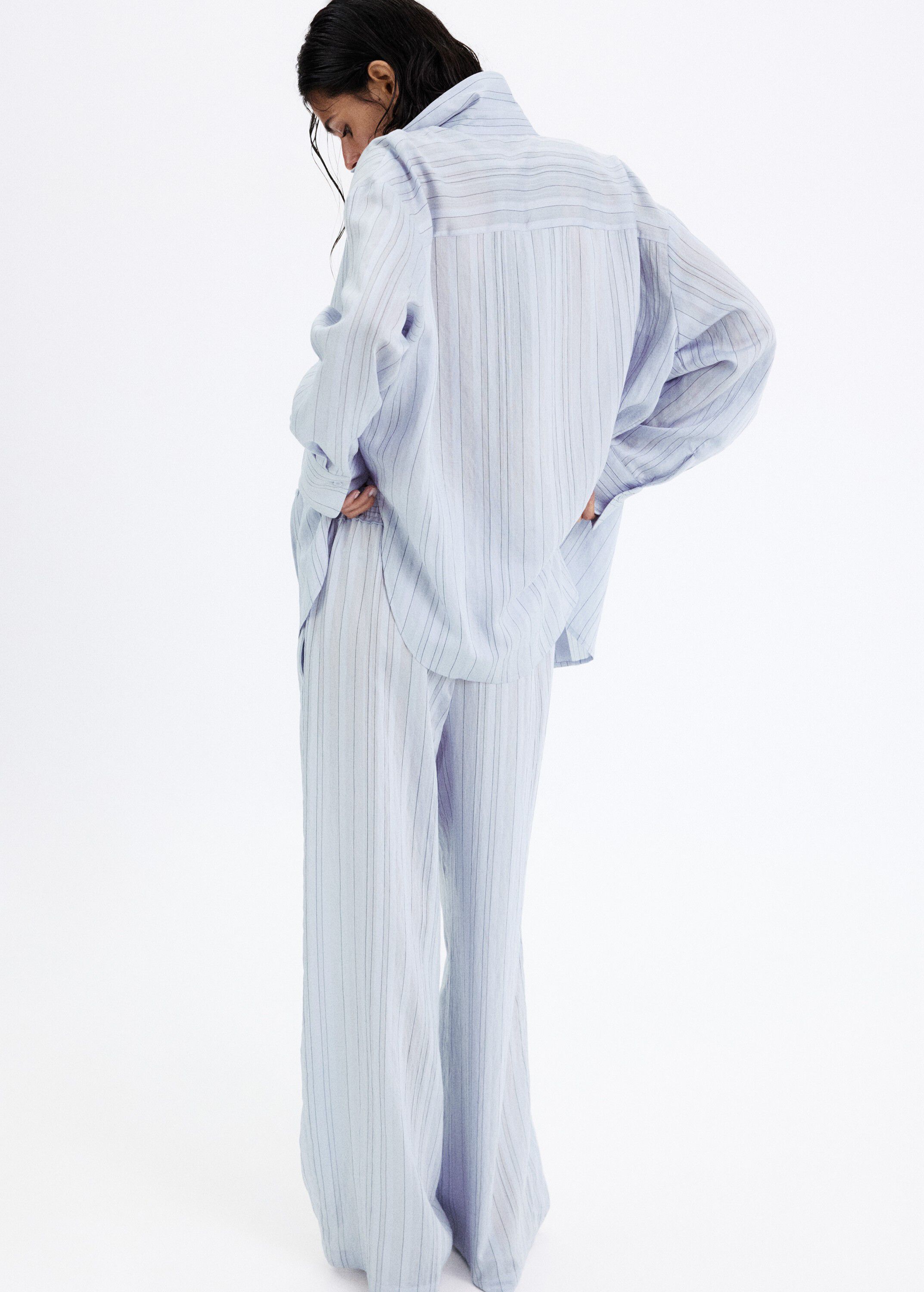 Straight striped trousers