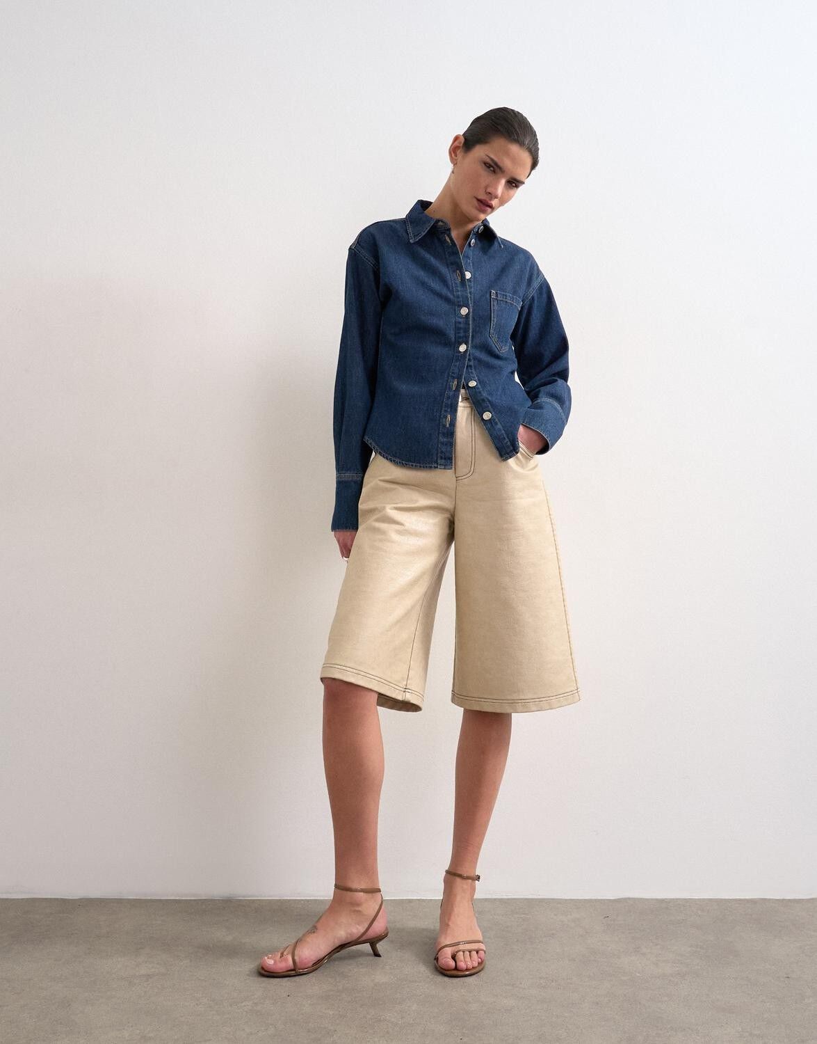 TSSANNE DENIM CINCH SHIRT DNM