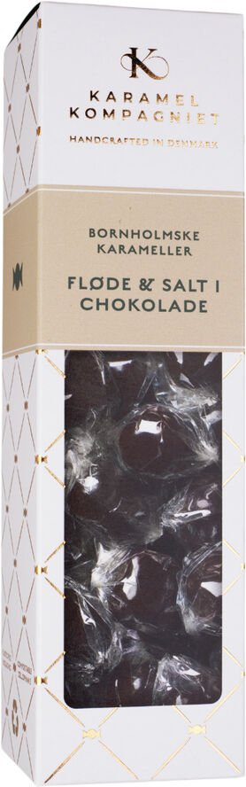 Karamelkugler: Fløde & Salt i mørk chokolade elegance
