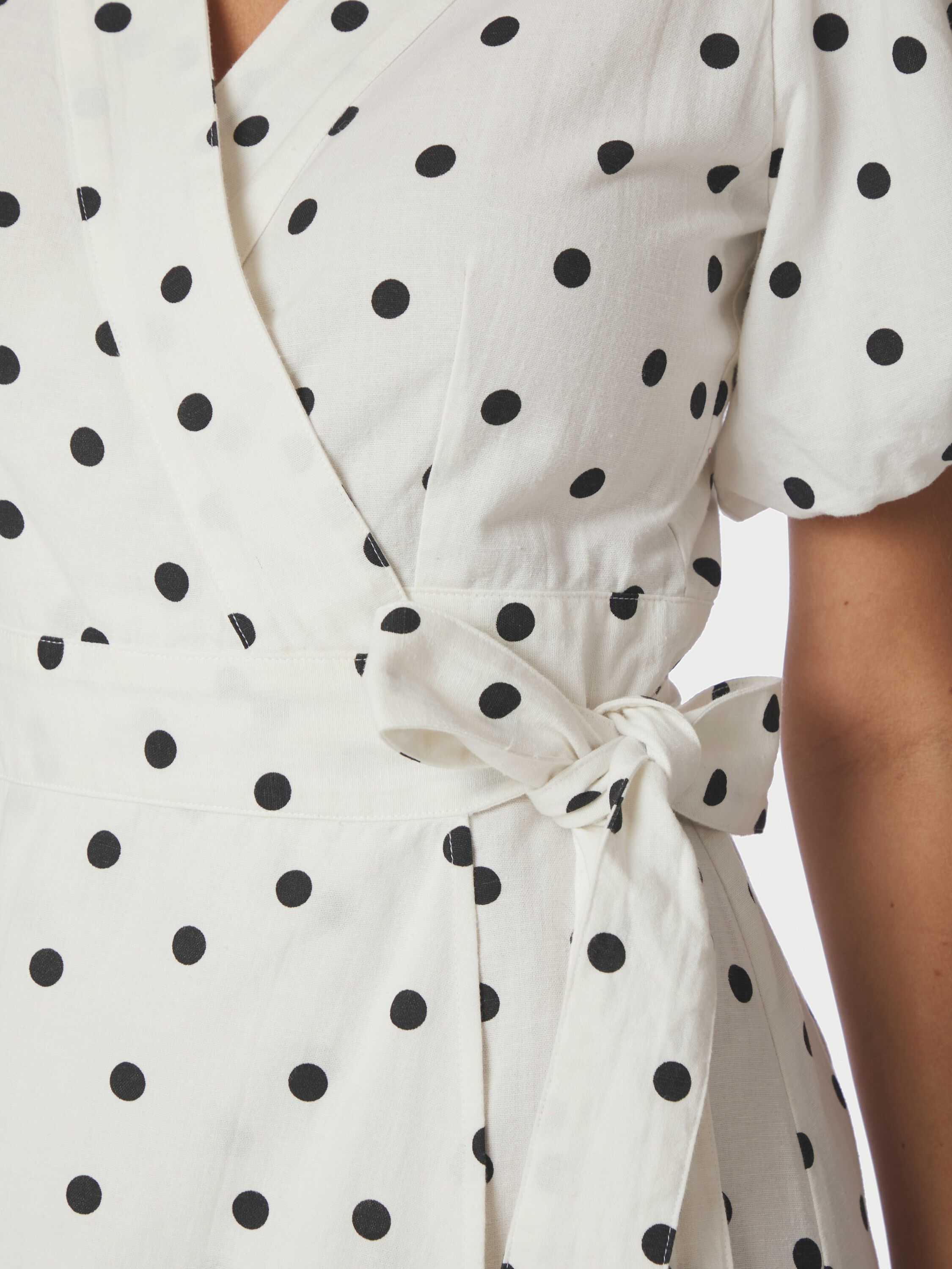 Clarine Linen Dot Dress