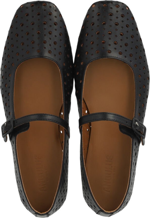 Bl&oslash;d ballerina med dekorativt hulm&oslash;