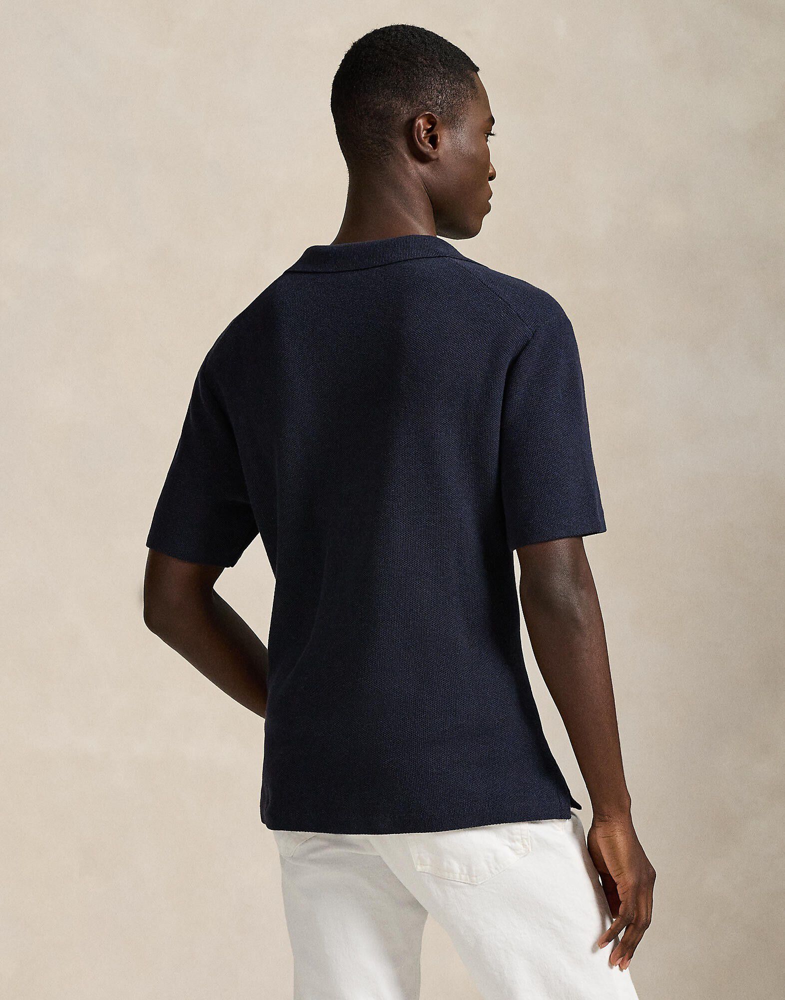 Mesh-Knit Cotton Short-Sleeve Cardigan