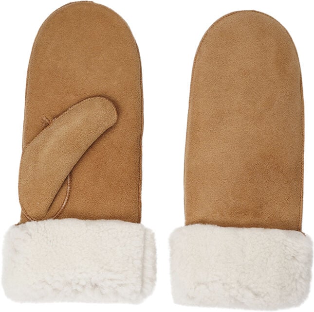 BELUKTA - MITTENS - SHEEP SUEDE WITH CURLY SHEARLING AROUND