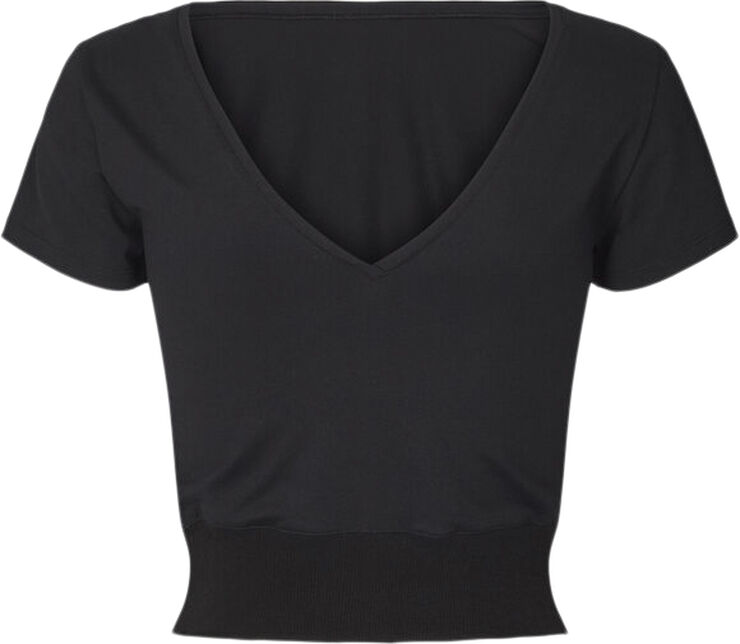 Ribbed Waist Crop T-shirt
