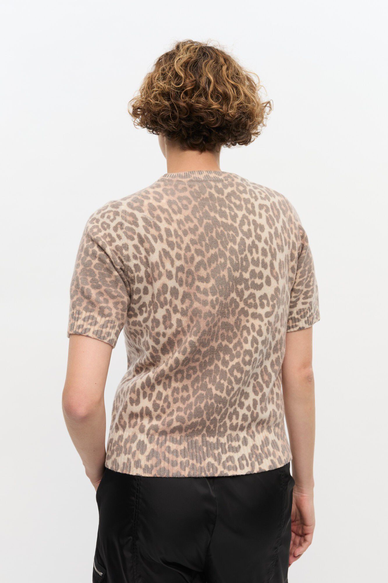 Graphic Wool Mix Printed Leopard T-