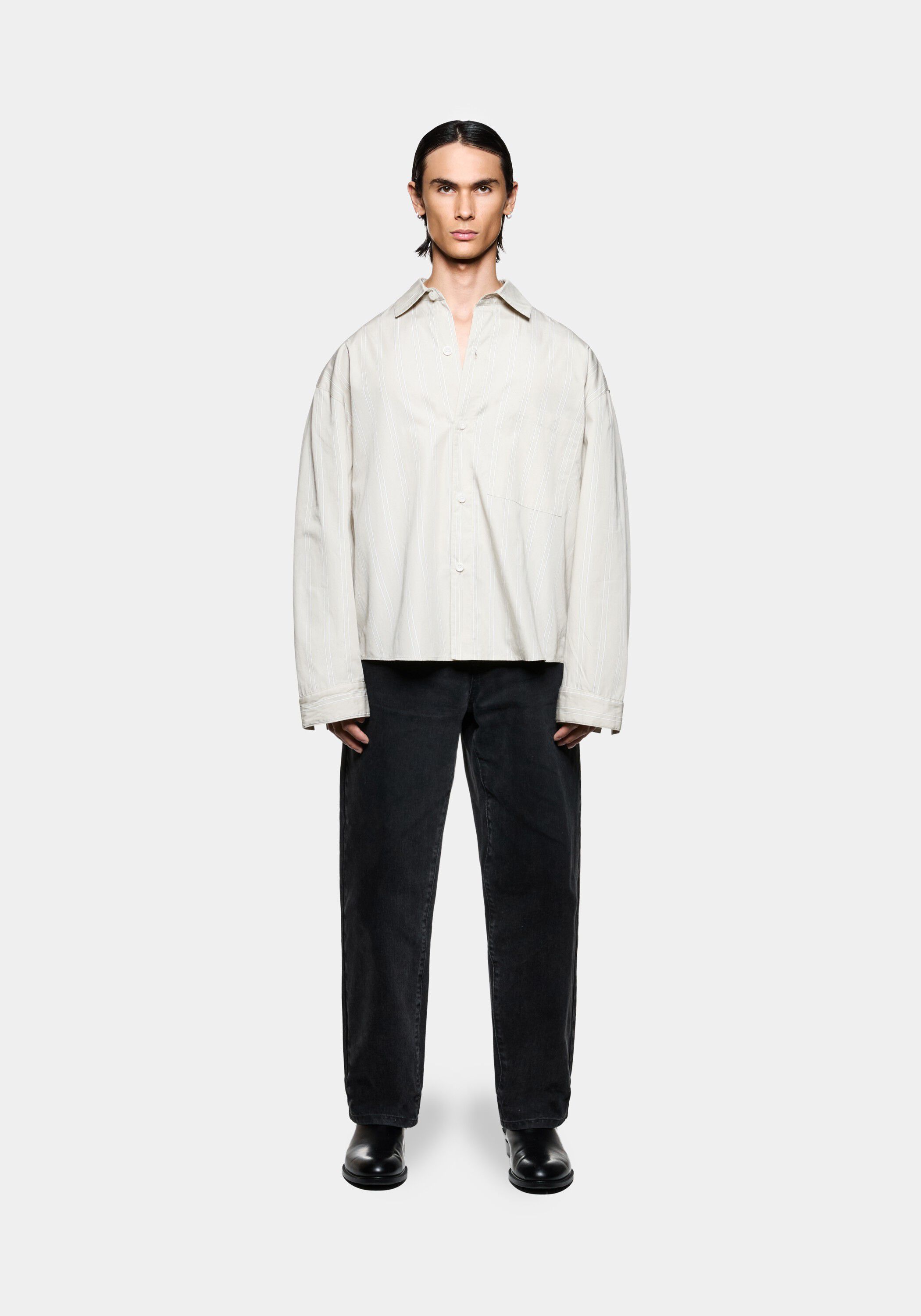 MKI POPLIN STRIPE BOX DRESS SHIRT
