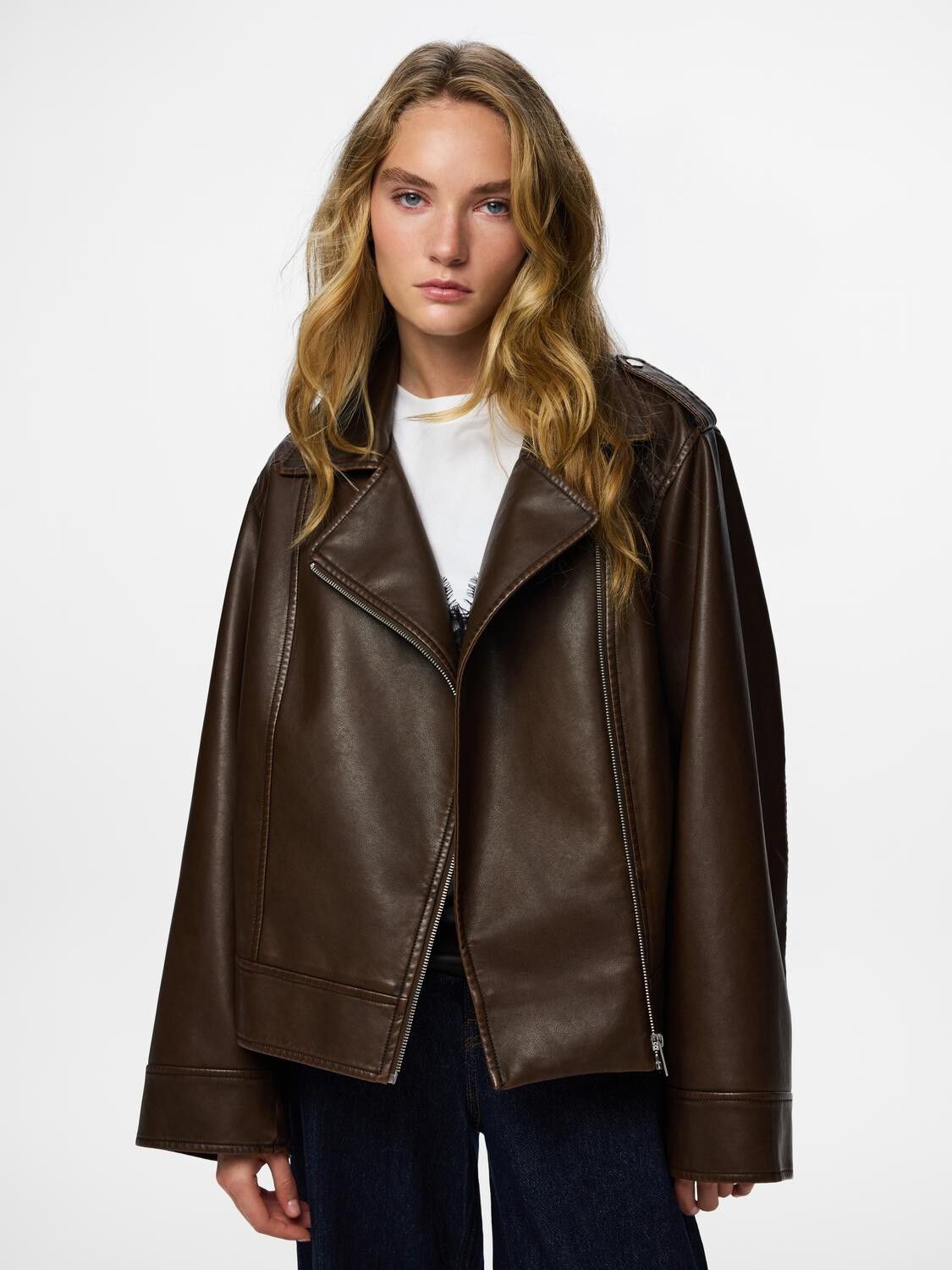 PCJOSIE COATED BIKER JACKET