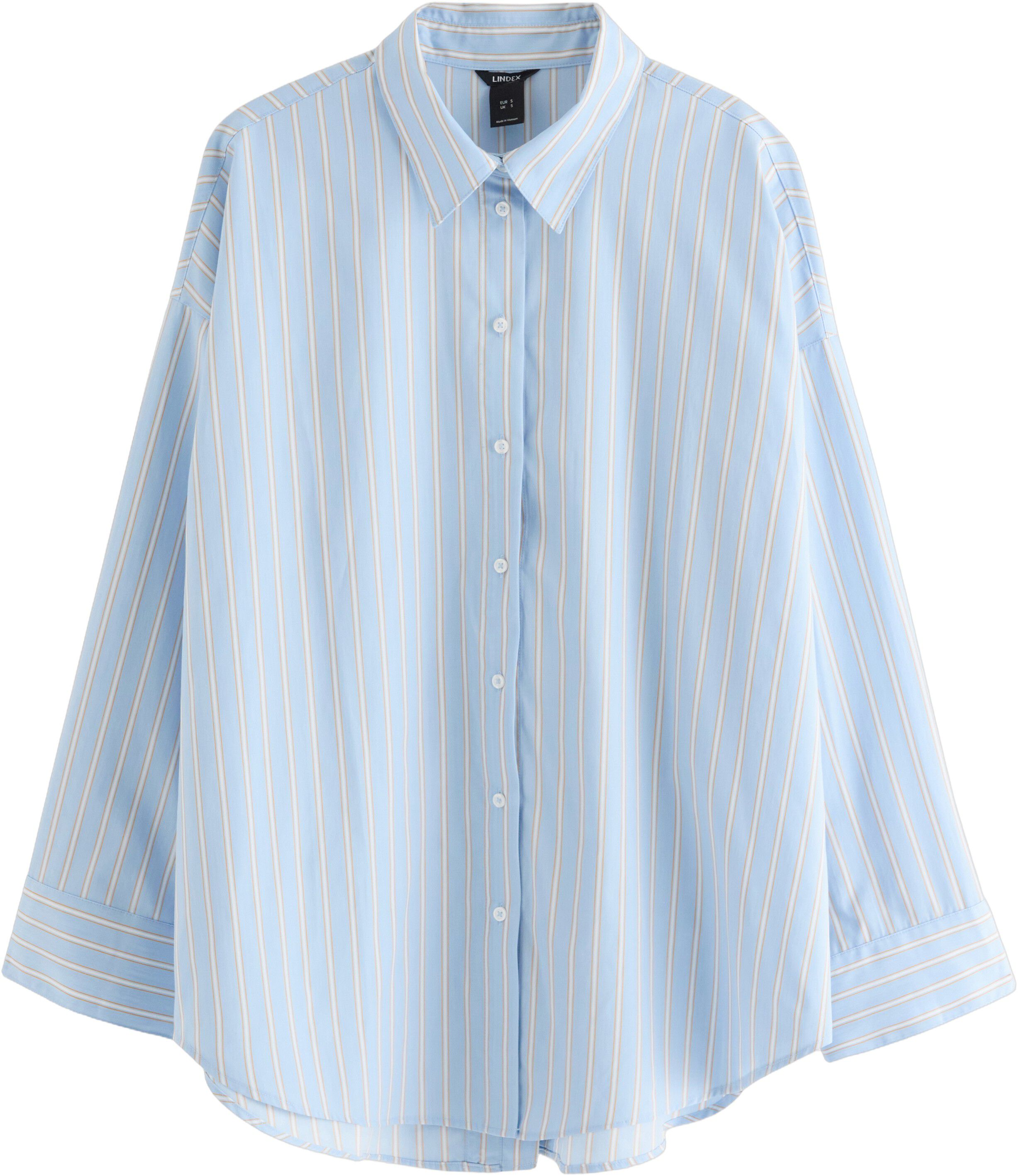 Shirt with long sleeves and an open