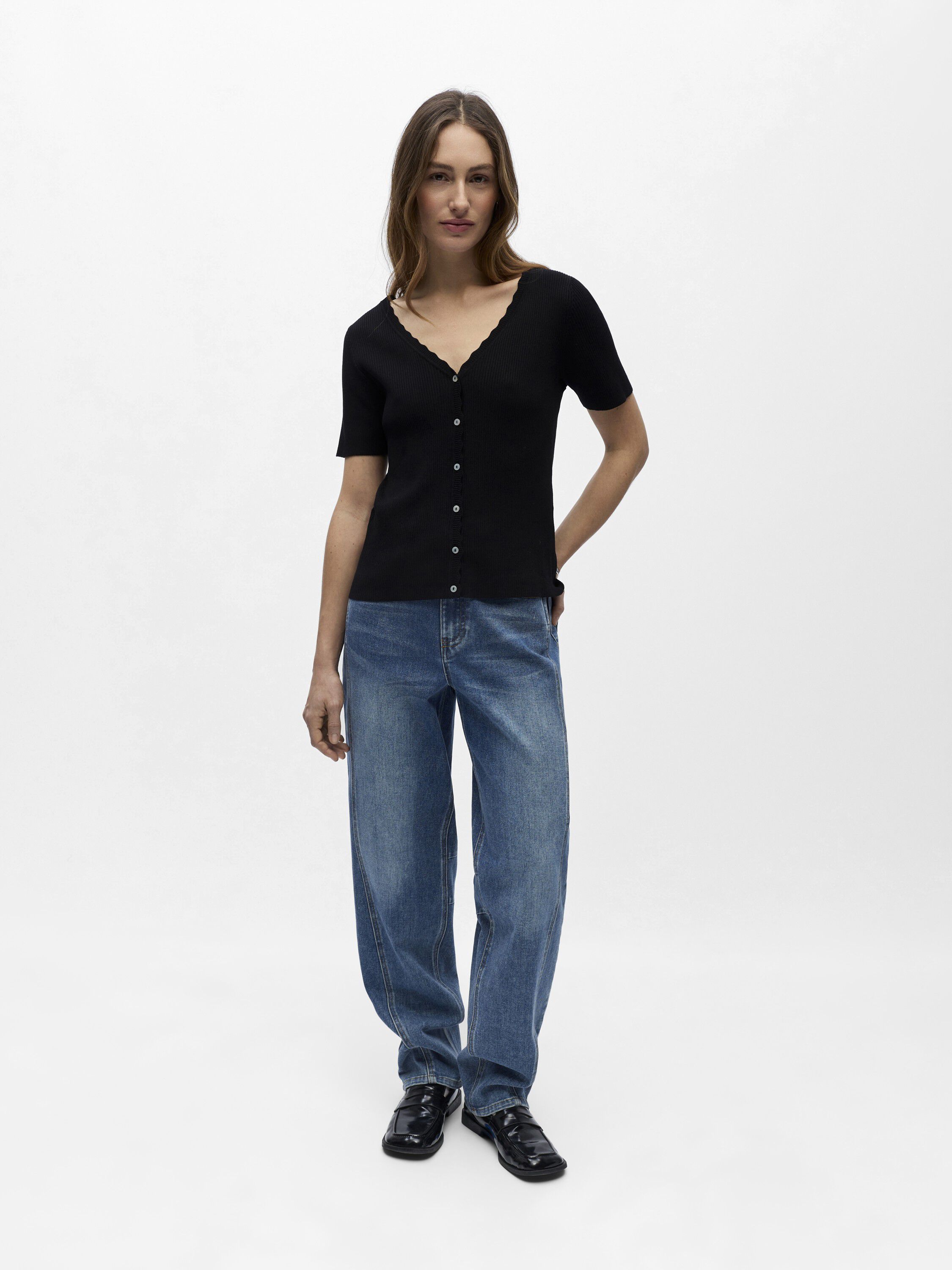 OBJKELLY S/S RE V-NECK CARDIGAN NOO