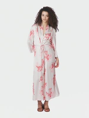 Sheen Coral Wrap Dress