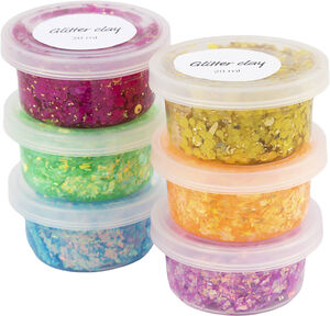 Glitter Clay, 6x20ml.