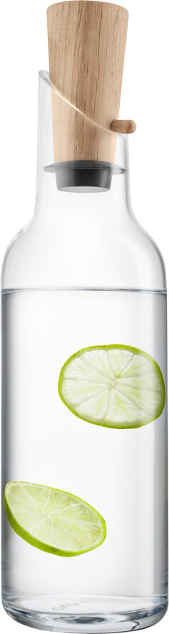 Glaskaraffel med træprop 1 l