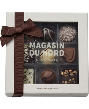 Æske, 18 stk. Dessertchokolade, 188g