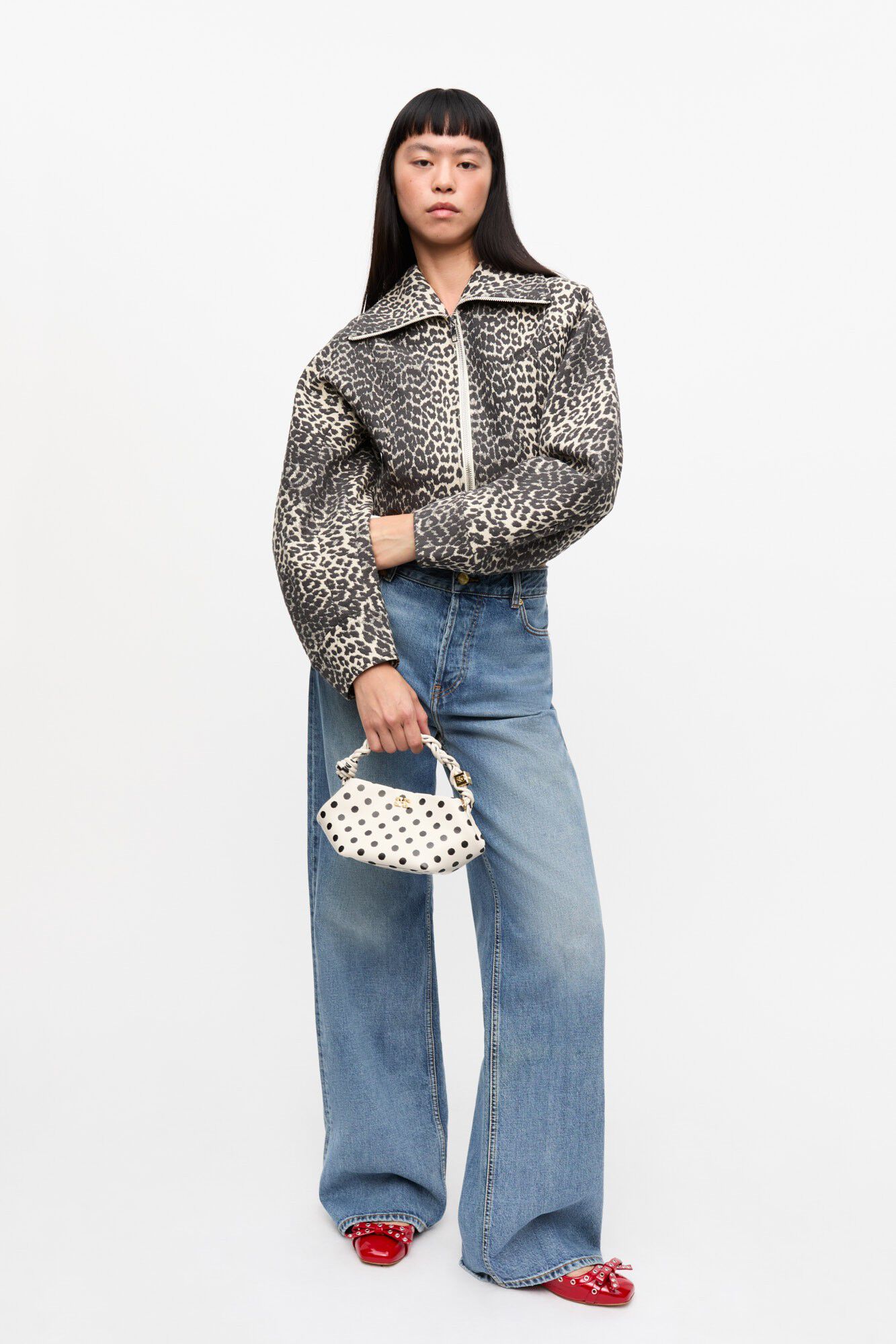 Cotton Tweed Curve Sleeve Short Jac