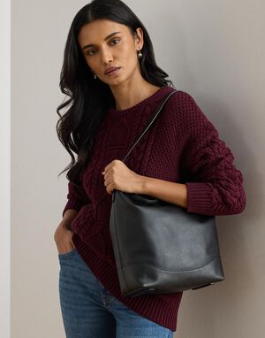 Leather Large Tasha Bucket Bag
