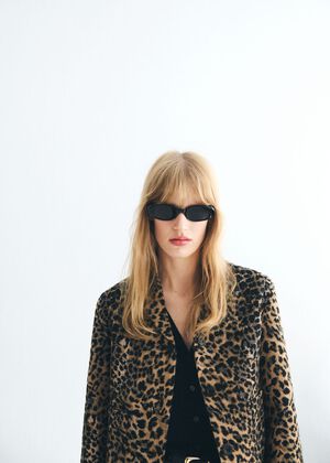 Leopard-print jacket with buttons
