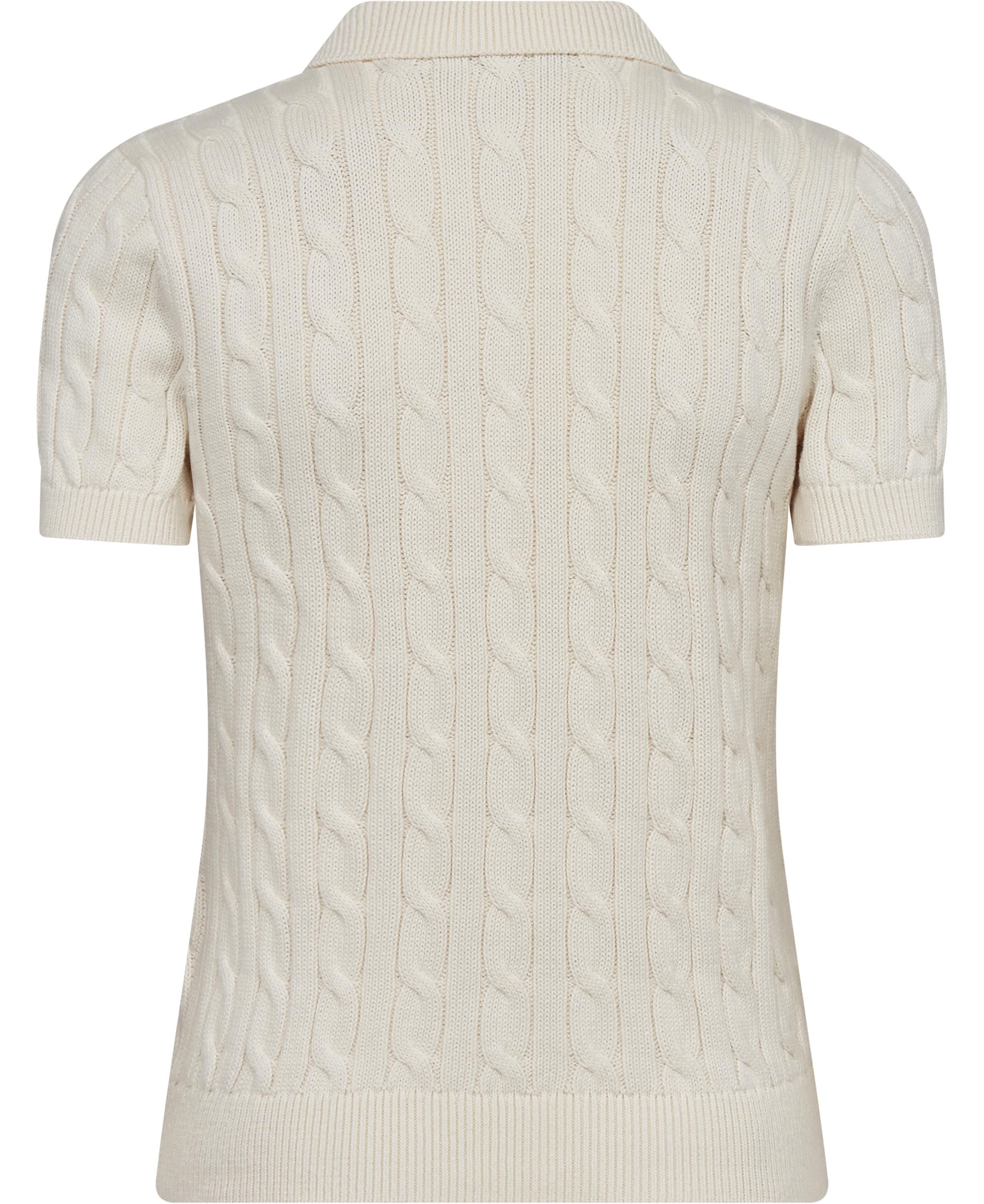 Cable-Knit Cotton Polo Sweater