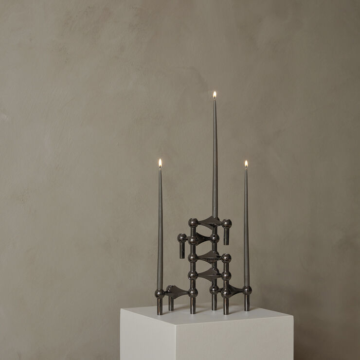 STOFF Nagel® 3-pak lysestage sort krom