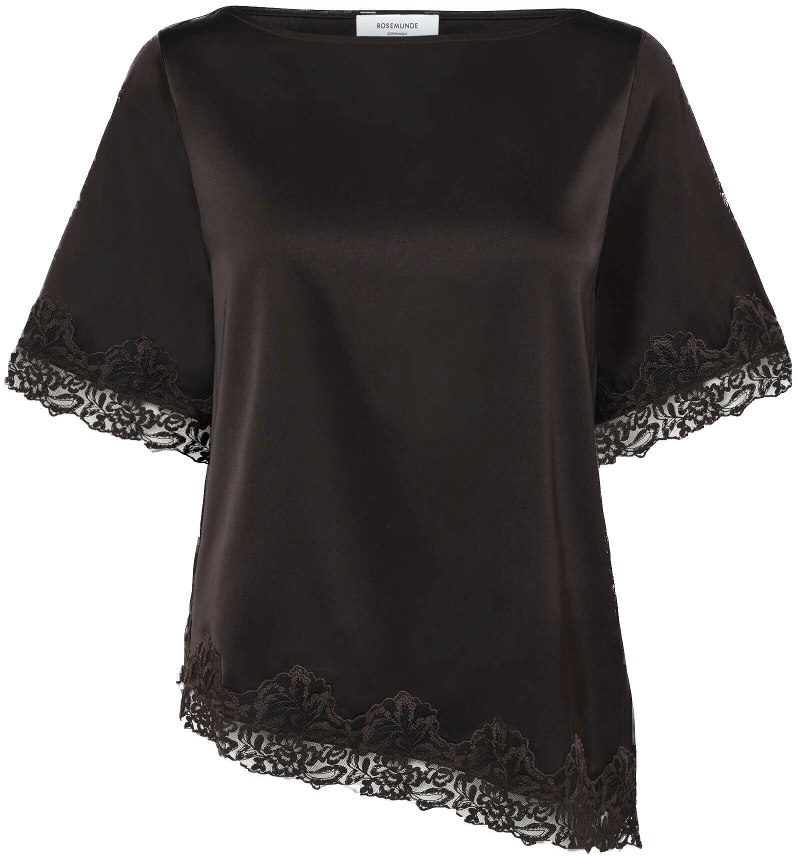 RWPatricia Silk SS Lace Boatneck Blouse