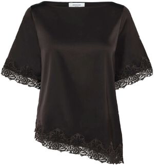RWPatricia Silk SS Lace Boatneck Blouse