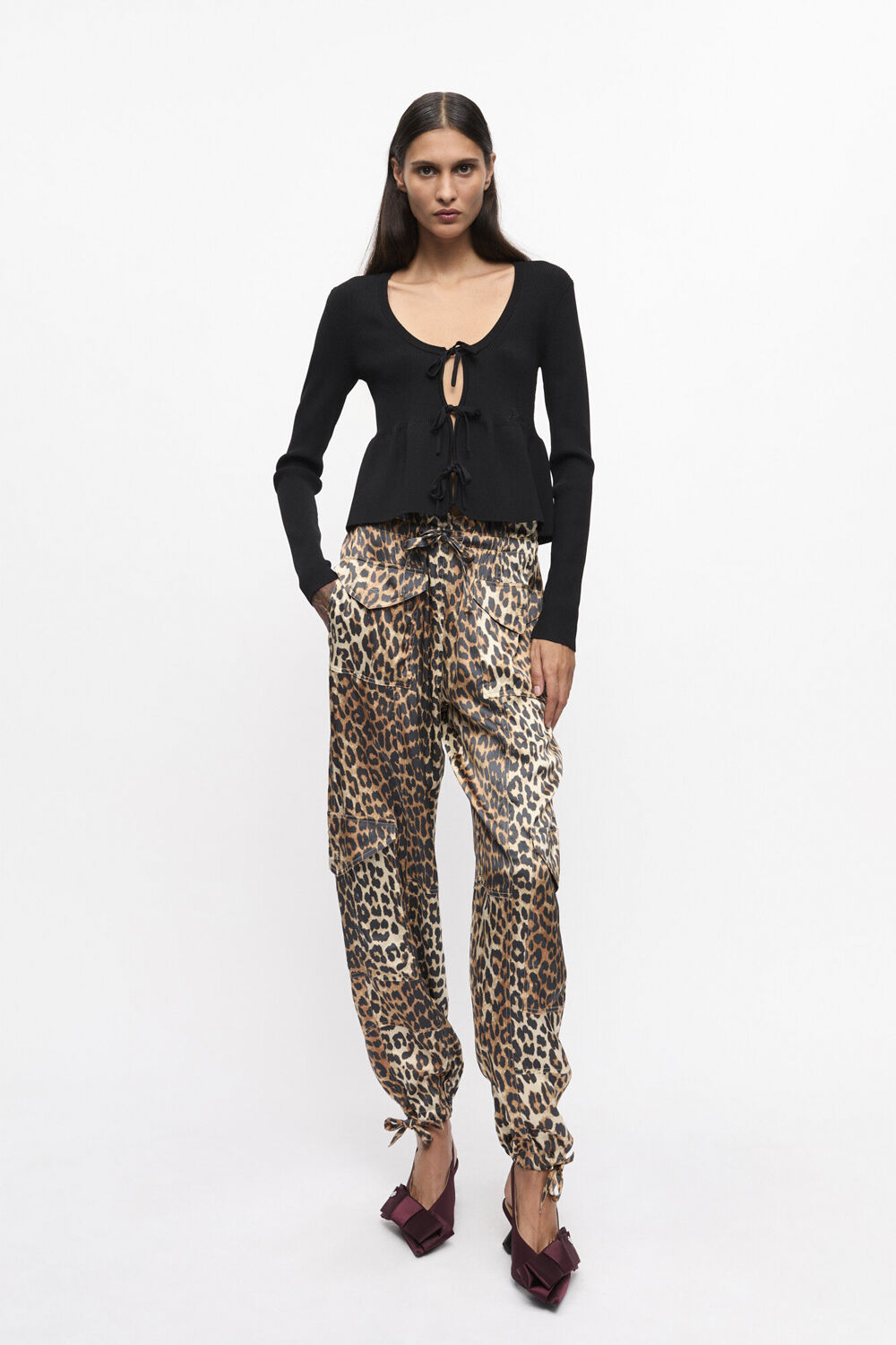 Printed Satin Pants