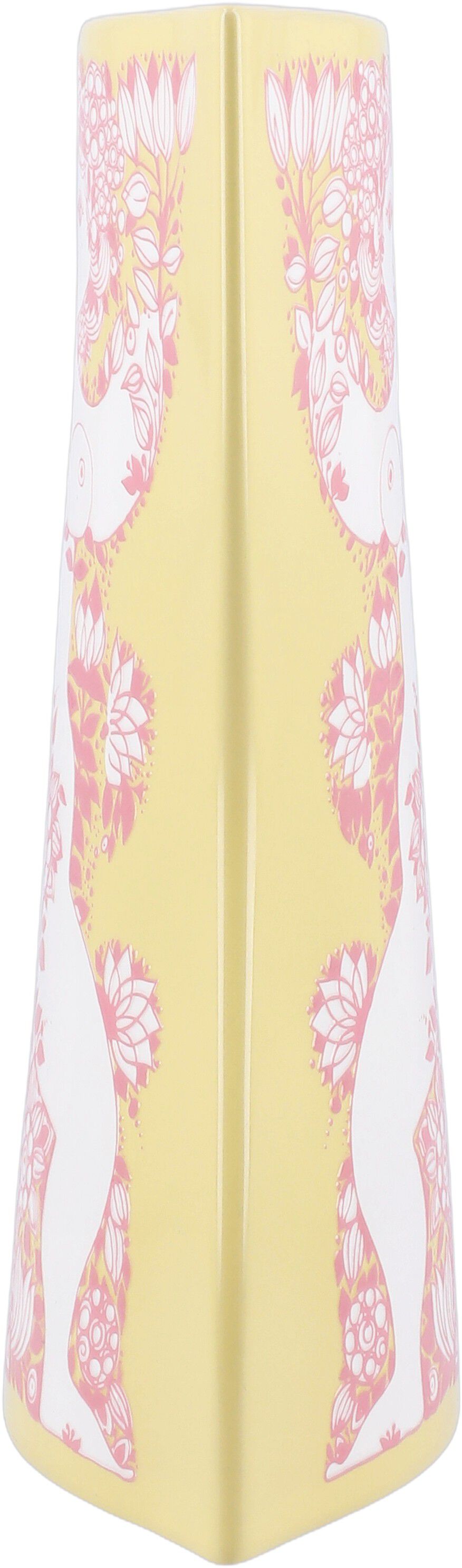 Nina Vase H22 cm gul/pink