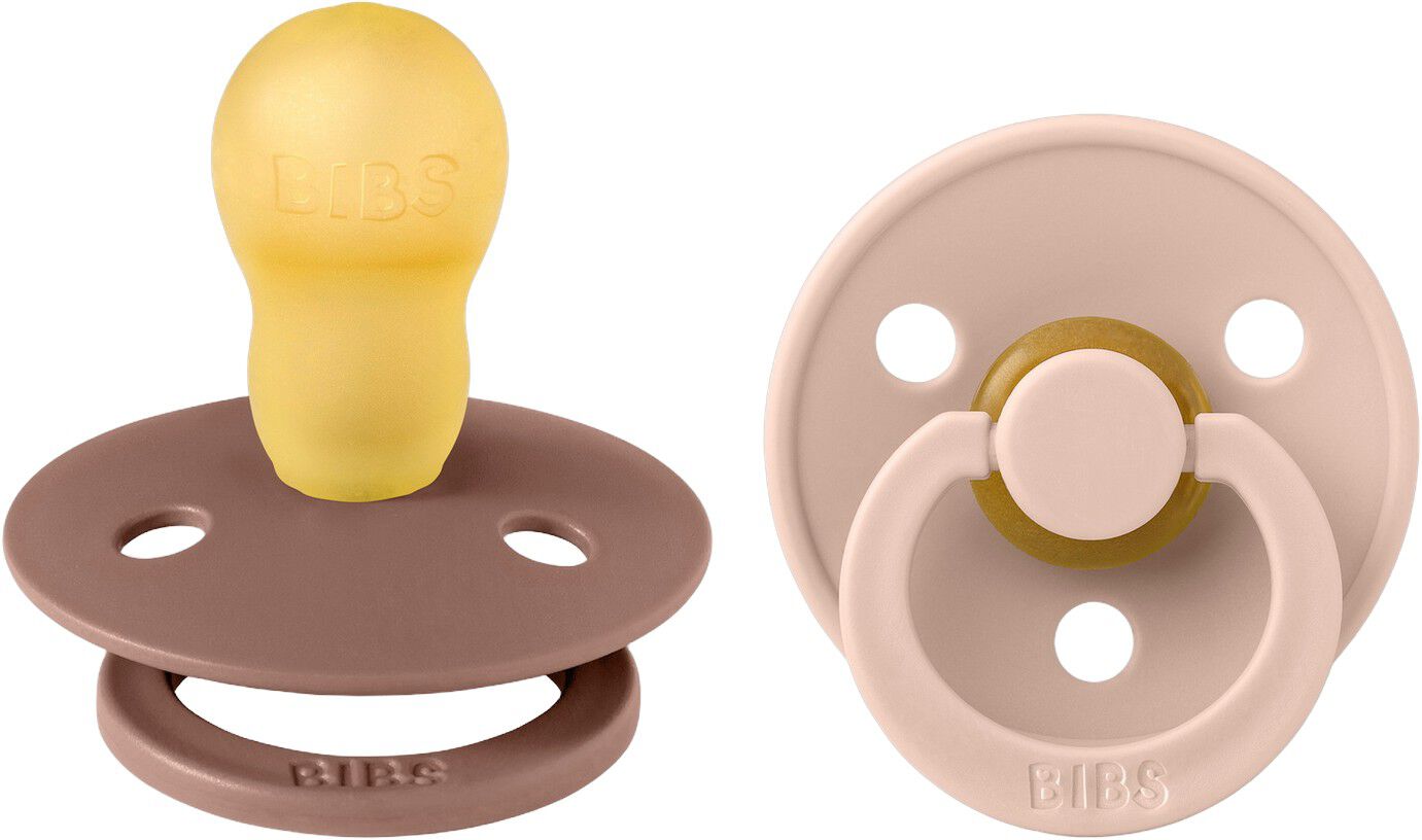 BIBS Pacifier Colour 2 PACK Latex Size 3 Woodchuck/Blush
