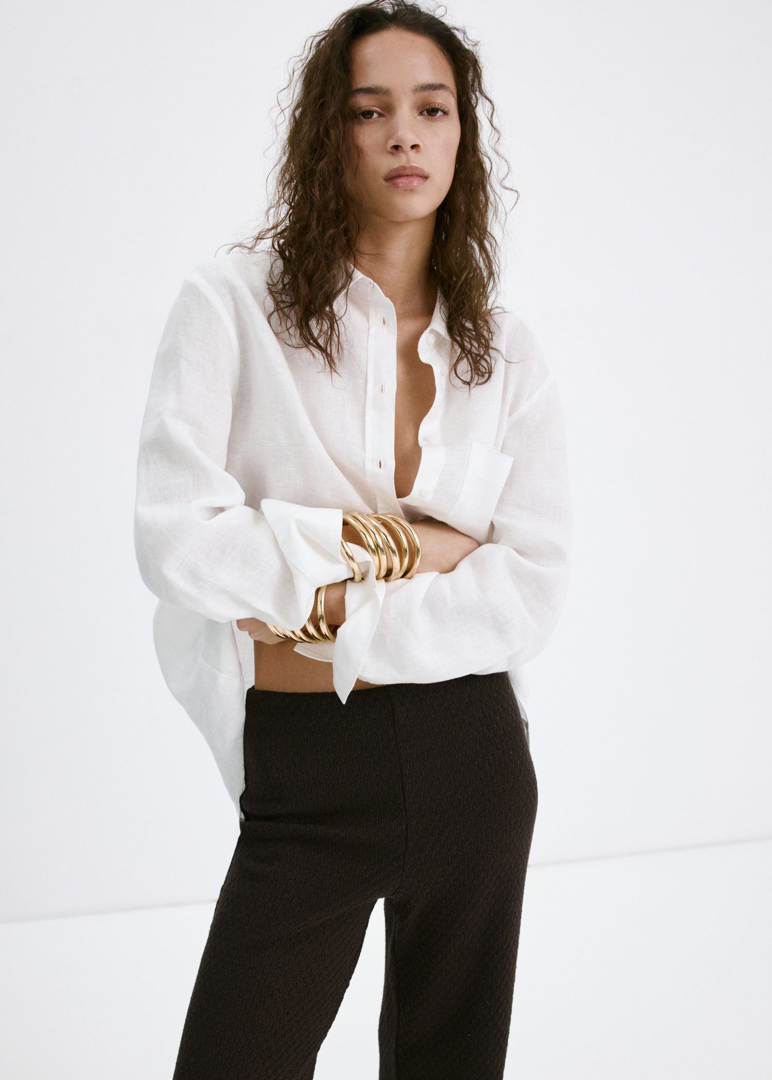 Straight knitted trousers