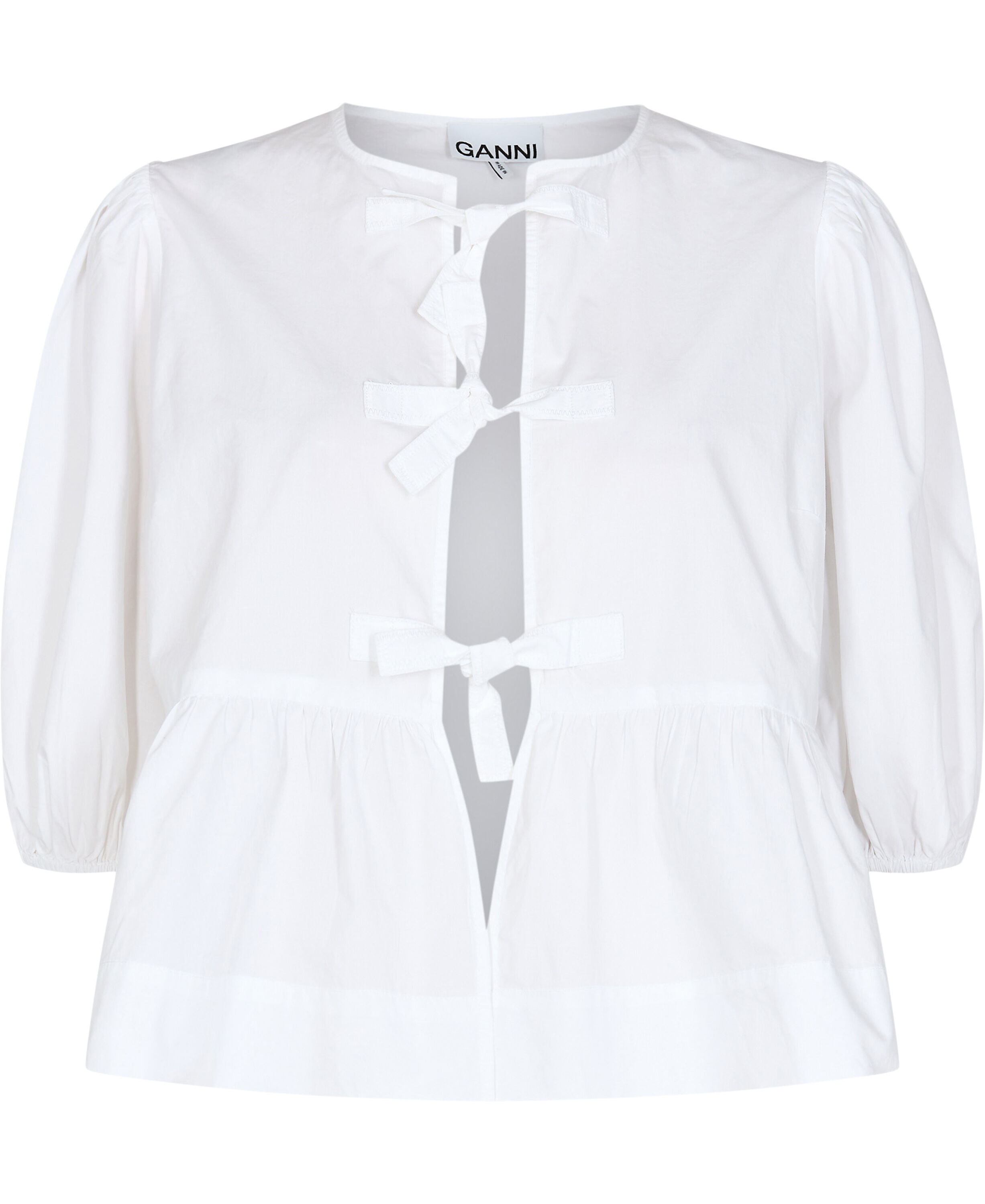 Printed Cotton Peplum Blouse