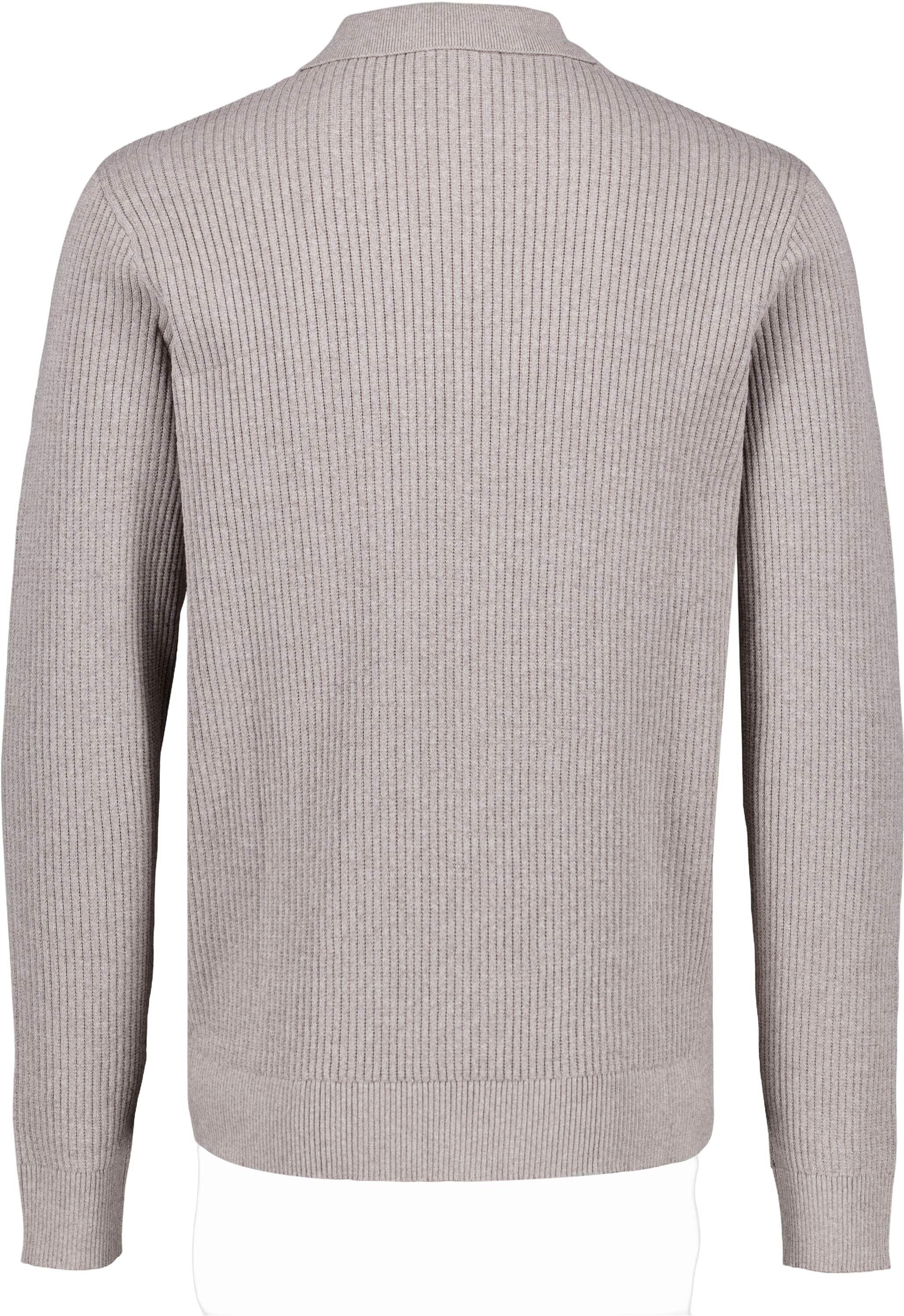 Ribbed L/S v-neck polo