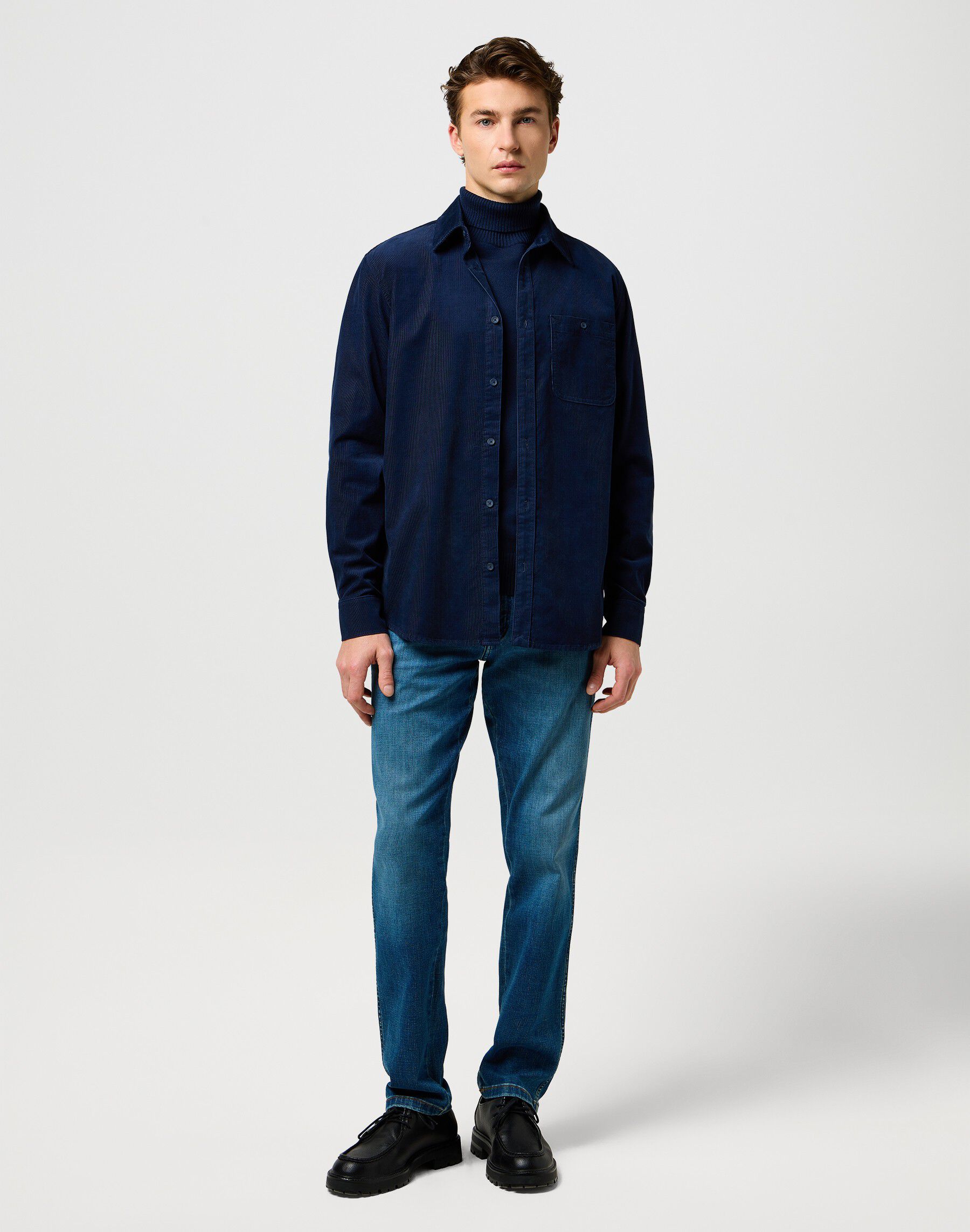 1 PKT CORDUROY SHIRT NAVY