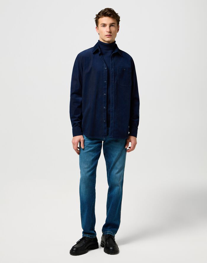 1 PKT CORDUROY SHIRT NAVY