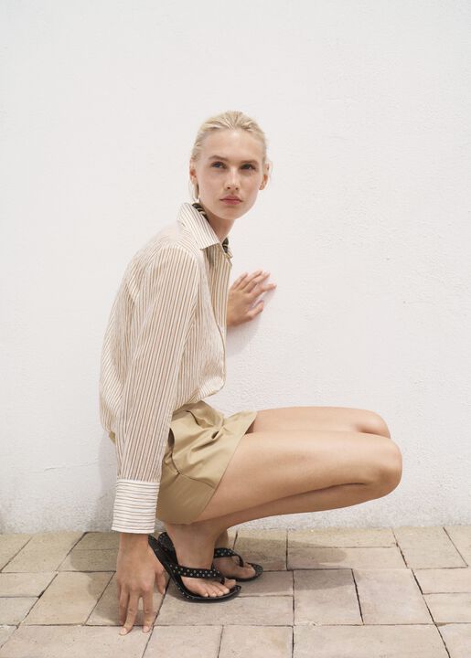 Semi-transparent striped shirt
