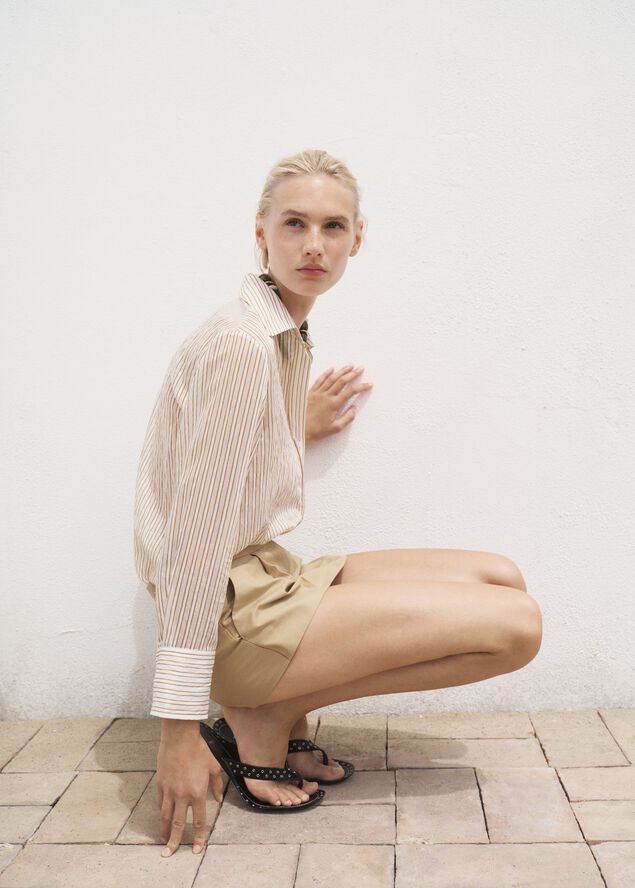 Semi-transparent striped shirt